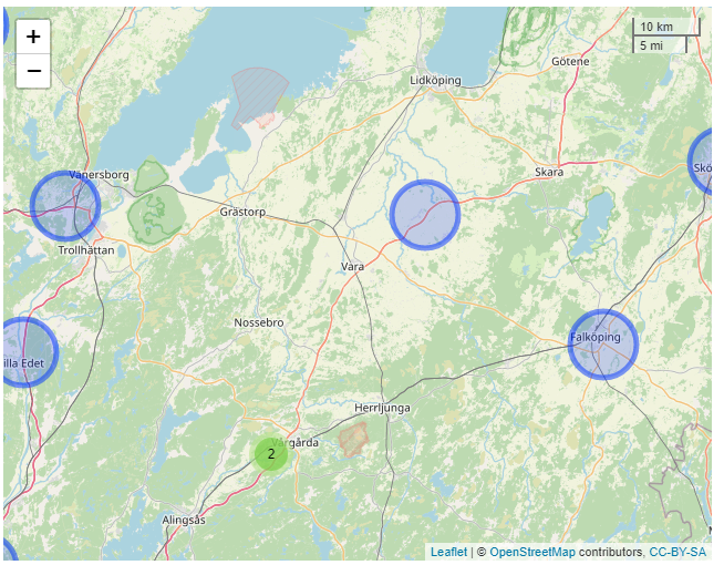 Lämpliga placeringar för laddstationer för tunga fordon.